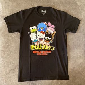 My Hero Academia x Hello Kitty and Friends Crossover Tshirt Tee Black Size Small